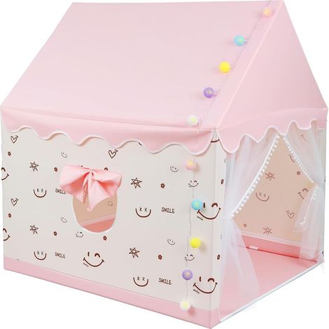 Tente de Jeu Enfants Interieur avec Guirlande Lumineuse LED Support Métallique Tipi Enfant 100×120×130cm Maison de Jeu pour 1 à 3 Garçons Filles pour Le Salon ou la Chambre à Coucher (1/2)