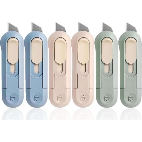 [JAMAIS UTILISÉ] 6 PCS cutters utilitaires, couteau utilitaire pliant, mini utilitaire lame cutter de sécurité, coupe-boîtes multifonctions pour le bureau, la maison (1/4)