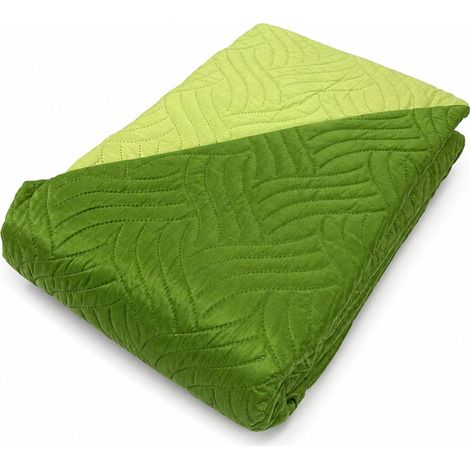 ART Couvre-lit matelassé bicolore en microfibre Manopesca Printemps Été Cm. 170x250 Vert