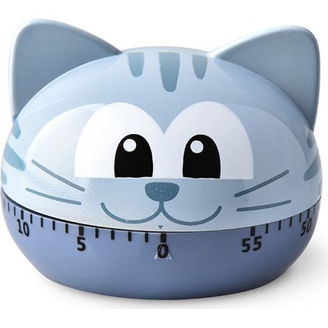 Minuteur de Cuisine Design Chat ABS, Acier Grey