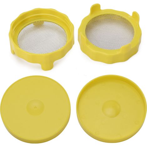 Couvercle ABS avec tamis inox pour bocaux Mason large ouverture, germination, égouttage, lot de pièces détachées (1/5)