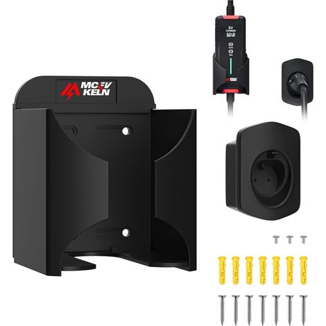 Type 2 Support Mural Support Chargeur EV et Câble Type 2 - Set de Support Mural Chargeur Voiture électrique pour Différentes Tailles, Accessoire Station de Charge, Max 13 8.5cm (1/5)