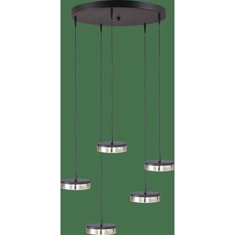Lampe suspendue à 5 lumières Imperia Ø 50 cm de nickel noir - 2042-05-81-02-50-5 (1/3)