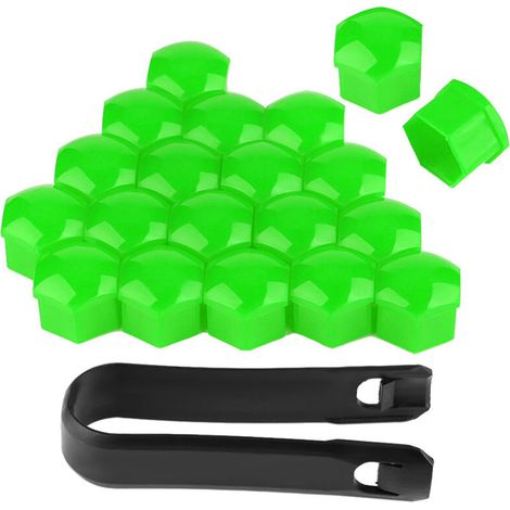 Denash Bouchons d'écrou de Roue de Voiture de 19mm, Installation Facile pour Filtre à Air, Couvercle de Protection pour Toutes Les Vis de 19mm (Green) (1/5)