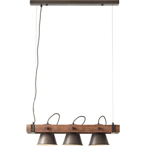 BRILLIANT Lampe, Decca Pendelleuchte 3flg schwarz stahl, 3x A60, E27, 10W, Holz aus nachhaltiger Waldwirtschaft (FSC) (1/5)