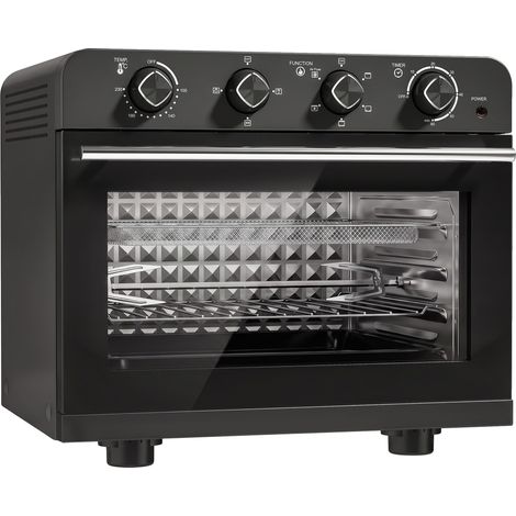 Four friteuse à air chaud 36 L 1800 W - Noir - Avec rôtissoire en acier - Pour cuisine saine, rôtissage, friture - Design complet (1/5)