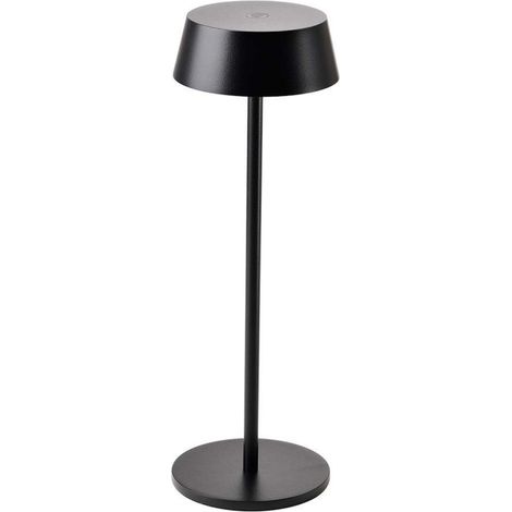 V-TAC 2W schwarze wiederaufladbare LED-Tischlampe, Touch-dimmbar, Warmweiß, IP54