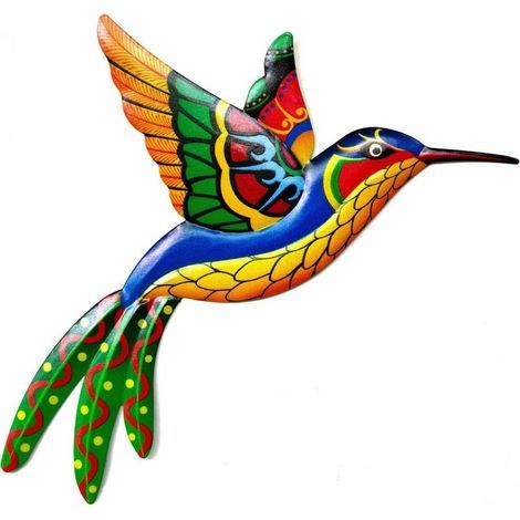 Décoration murale Colibri en métal Décoration murale en fer forgé Décoration murale à suspendre Décoration d'intérieur ou d'extérieur pour maison, jardin, cour, terrasse, clôture (1/4)