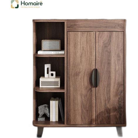 Colonnes de rangement en tissu noyer 80 x 32 x 99 cm HOMAIRE (1/5)