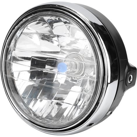 GARRYFIZH Phare de moto, lampe avant universelle vintage à lentille claire haute transmittance pour modification