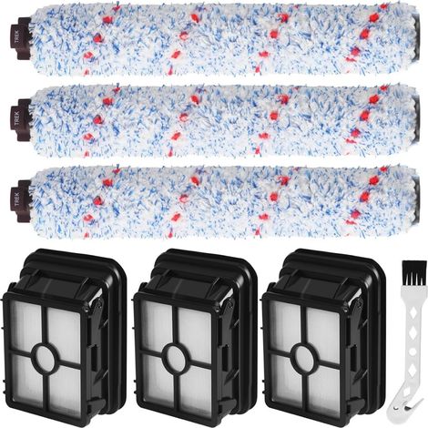 Accessoires Aspirateur - 3 Brosses Sol 3 Filtres 1 Brosse Nettoyage - Pour Bissell CrossWave 3 En 1 Modèles 17132 2582N 2225N 1785 - Ensemble 7 Pièces (1/5)