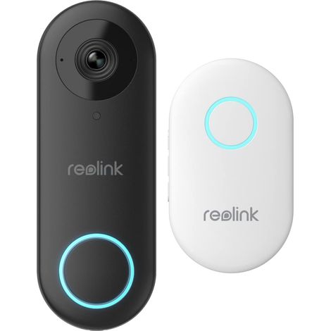 Reolink 5MP cablato Videocitofono PoE con Chime, Vista Diagonale a 180°, Video Campanello Cablato, Rilevamento di Uomo, Avvisi Intelligenti, Audio Bidirezionale, Video Doorbell Supporta microSD, Nero (1/5)