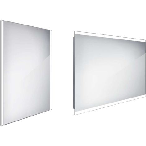 Nimco Spiegel - Spiegel mit LED-Beleuchtung, 60x80 cm, quadratisch, Aluminium ZP 11002