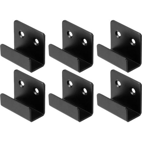 Set di 6 staffe per piastrelle, ganci da parete per specchi/cornici/piastrelle di grandi dimensioni, acciaio inossidabile/nero, 4 x 2,1 x 3,5 cm. (1/5)