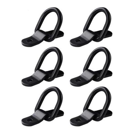 Sangles d'arrimage à anneaux en D, 6 attelages robustes pour camions, bateaux, kayaks. Vis inclus, capacité de charge 150 kg. (1/5)