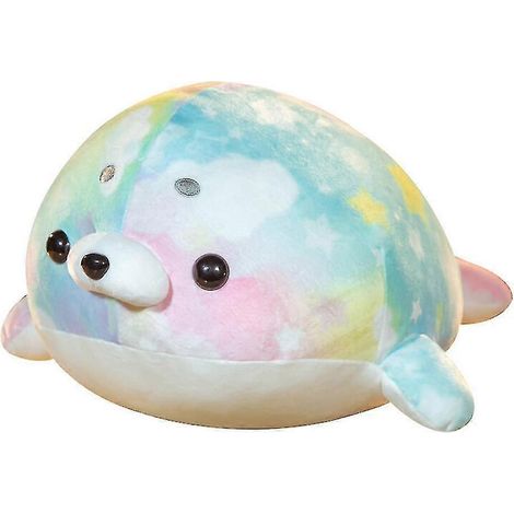 Down prone rainbow starry sky seal rainbow seal doll rag doll marine animal doll sea lion pillow (1/5)