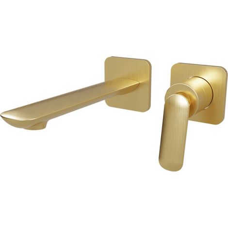 Façade mitigeur lavabo encastré 2 trous Or Brossé Foil - CRISTINA ONDYNA FL25796P (1/2)