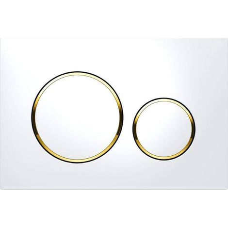 Gilt für Geberit Sigma20 Betätigungsplatte für 2-Mengen-Spülung: weiß. gold (115.882.KK.1) (1/4)