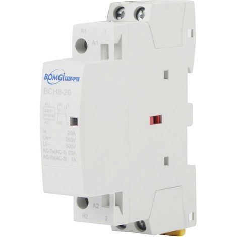 Contacteur secteur domestique 2P 20A, montage sur rail DIN, 1NC (220V/230V) (1/4)