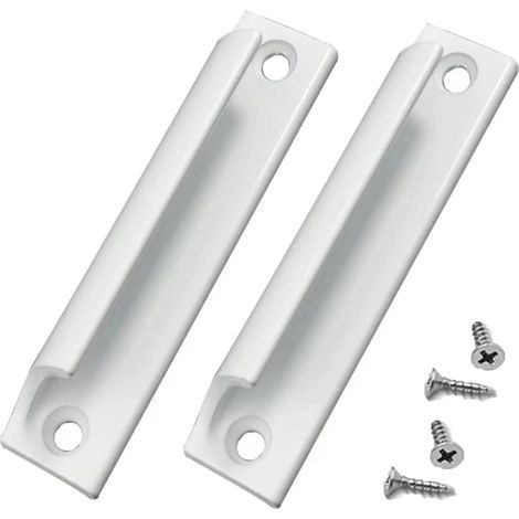 Griffe aus Aluminiumlegierung, Schiebetürgriffe, Balkontürgriffe, Möbelschubladengriffe, Fenstergriffe, Möbelbeschläge mit Schrauben (weiß) (1/5)