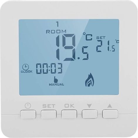 Termostato inteligente con pantalla LCD, controlador programable de temperatura ambiente para calderas domésticas murales y de pie.