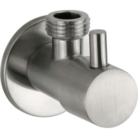 Robinet d'arrêt sous évier avec filtre intégré en acier inoxydable AISI 304 1/2"G 3/8"G Arqea Tuttotondo CP3301  Acier inoxydable (1/2)