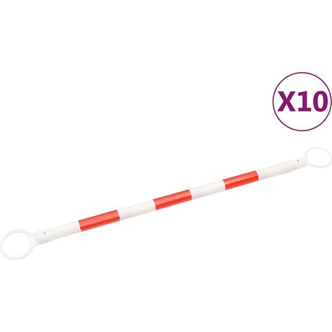 Barras retráctiles para conos de tráfico 10 uds ABS 116-197 cm vidaXL