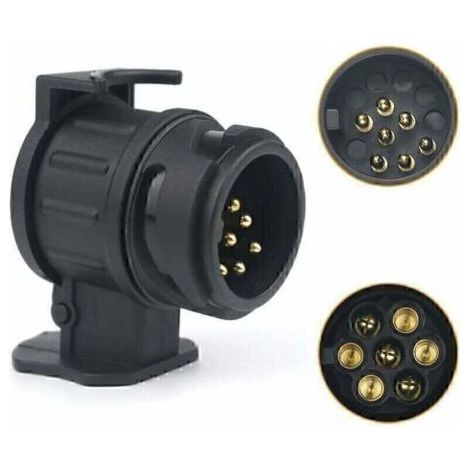 QORVA-Adaptateur Remorque 13 vers 7 Broches, Connecteur Prise Remorque 13 pin 7 pin pour Voiture, RV, Caravane, Porte-vélo