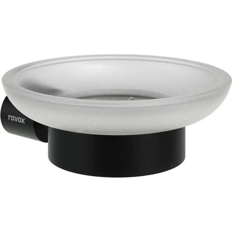Ravak Fold - Porte-savon avec support, verre/noir mat X07P1355 (1/3)