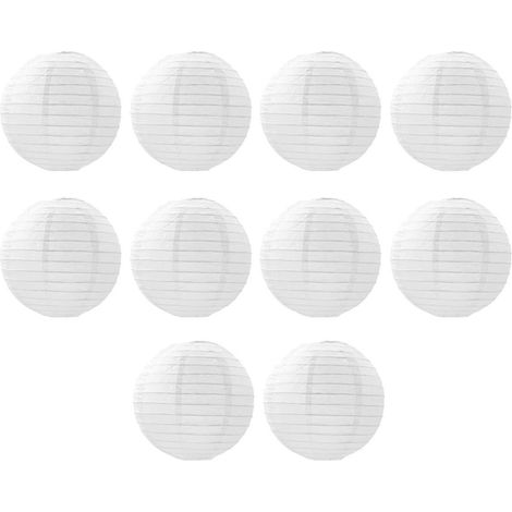 Lanternes en papier blanc, lanternes rondes à faire soi-même, parfaites pour les mariages -- (1/5)