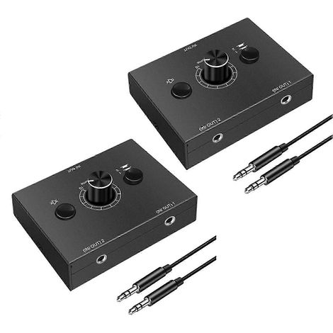 Deux commutateurs audio 3,5 mm, distributeur/commutateur audio 2 entrées 1 sortie / 1 entrée 2 sorties, version 530 (1/5)