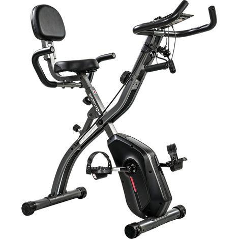 SPORTNOW Cyclette da Casa Magnetica a 8 Livelli Pieghevole con Display LCD Nero (1/5)