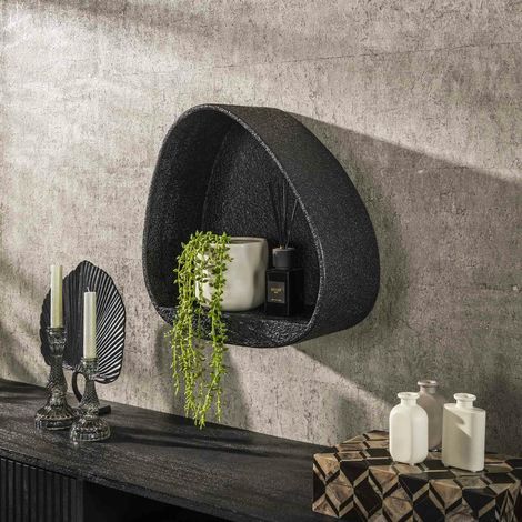 Etagère murale noire forme organique 45 cm TAJ (1/5)