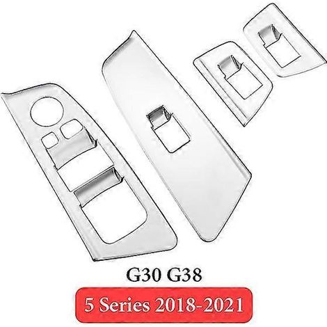 4 pièces de garnitures décoratives pour boutons de lève-vitre en ABS pour BMW Série 3, 5, X1, X3, X5, F30, F48, G05, G30, G20 (conduite à gauche) Panneaux de porte intérieurs et accessoires - Lavande (1/5)