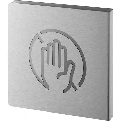 Targa segnaletica <>, acciaio inox spazzolato, 120 x 120 mm – THIRARD (1/2)