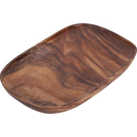 Plateau de rangement en bois irrégulier, organisateur de fruits et de collations, accessoire de table, assiette décorative pour restauration rapide, 30 x 20 cm (1/5)