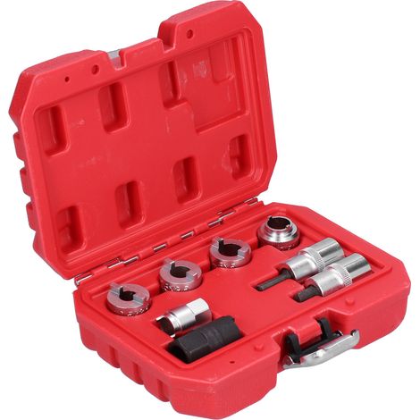 Jeu de 8 douilles à écrous de jambe de suspension, outil de démontage et réparation automobile, clé à chocs pour amortisseurs, kit d'extraction professionnel. (1/5)