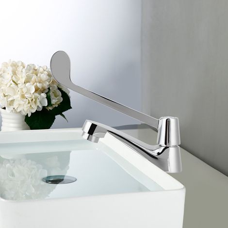 Robinet de lavabo à eau froide simple à poignée longue G1/2 po pour laboratoire hospitalier (1/5)