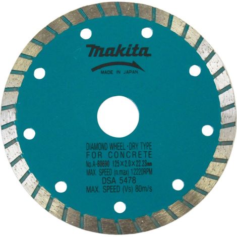 Makita Diamanttrennscheibe 125mm Ø 125 mm 2,0 mm Schnittstärke Trocken Dachziegel, Beton A-80690 (1/2)