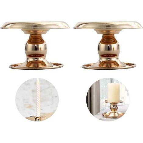 2 Pièces Supports de Bougie, Décoration de Table Style Européen, Vintage Bougeoir de Décoration de Table Mariage, Bougeoirs Détenteur, Chandelier Vintage en Fer Forge, pour Fête Maison Mariage-Fei Yu (1/5)