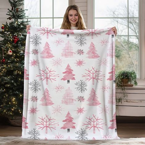 Plaid De Noël - 70 x 100 cm - Flanelle En Polyester - Décoration Festive Pour Canapé Lit Salon - 1 Pièce (1/5)