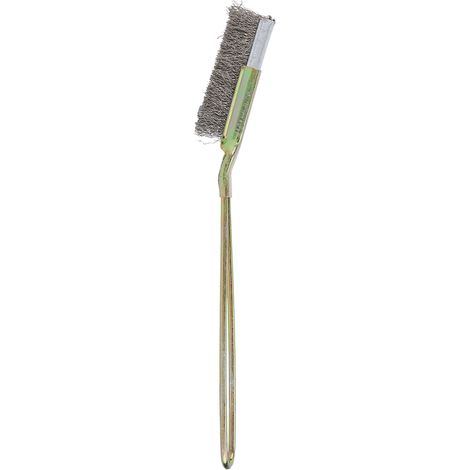 Brosse à bonsaï souple en acier à tête incurvée/droite, outil de nettoyage de jardin (tête droite) (1/5)