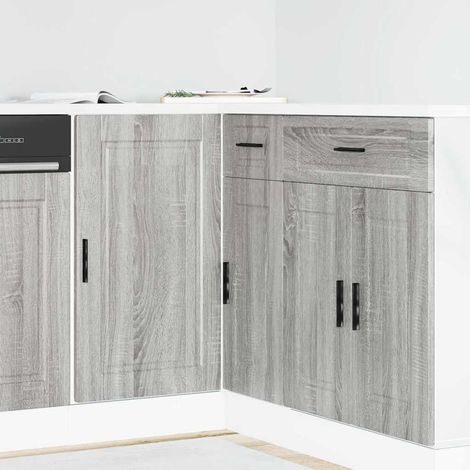 Kitchen Base Cabinet Porto Grey Sonoma Engineered Wood vidaXL