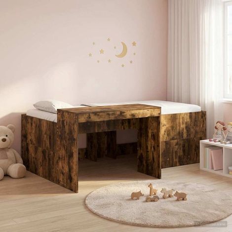 vidaXL Hochbett mit Schreibtisch für Kinder Geräucherte Eiche (1/5)