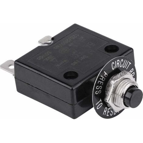 Disjoncteur 15A Interrupteur thermique de réinitialisation en option, 125-250V AC 50V DC Disjoncteur à bouton-poussoir de protection contre les surcharges de courant (1/3)