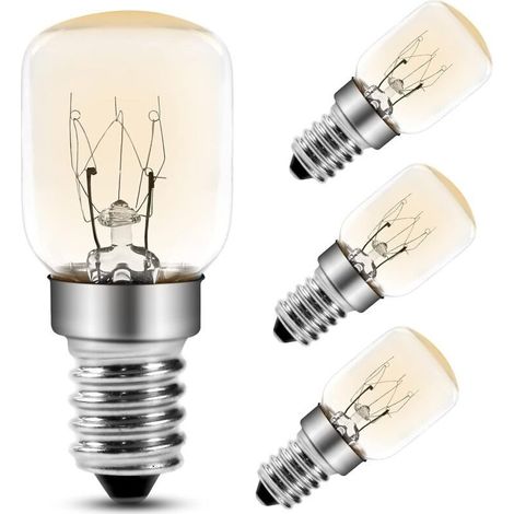 Ampoule Four 25W 300 Degres E14 T25 Ampoule Incandescence 2700K Blanc Chaud Dimmable Ampoules Pygmées Pour Four, Micro-ondes, Lampe De Sel, Lot de 4 (1/4)