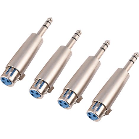4 Pièces Adaptateur XLR Femelle vers Jack 6.35mm Stéréo pour Microphone Audio (1/5)