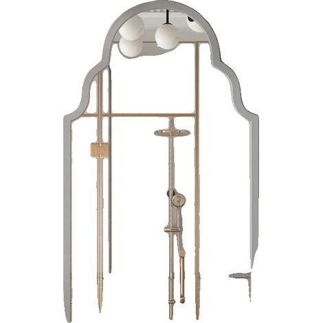 Espejo de pared, forma ovalada, estilo vintage, rectangular plateado. (1/2)