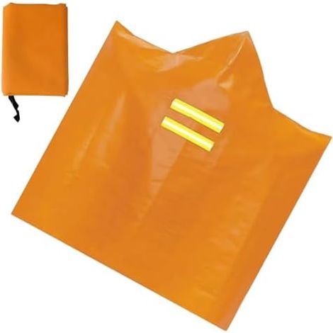 Cape ignifuge à capuche – Poncho en fibre de verre enduit silicone, cape d'évacuation, tailles pour adultes  Équipement sécurité incendie la maison le Aldult -