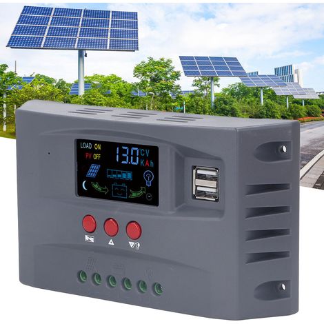 Contrôleur solaire MPPT + éclairage 12V/24V avec écran couleur LCD, chargeur solaire photovoltaïque pour éclairage, entrée 250V 20A (1/5)